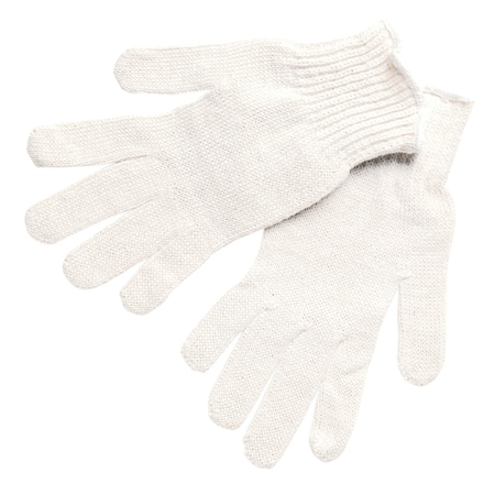 Mcr Safety Gloves, Reg Cotton/Polyester White 7 Gauge, M, 12PK 9500M